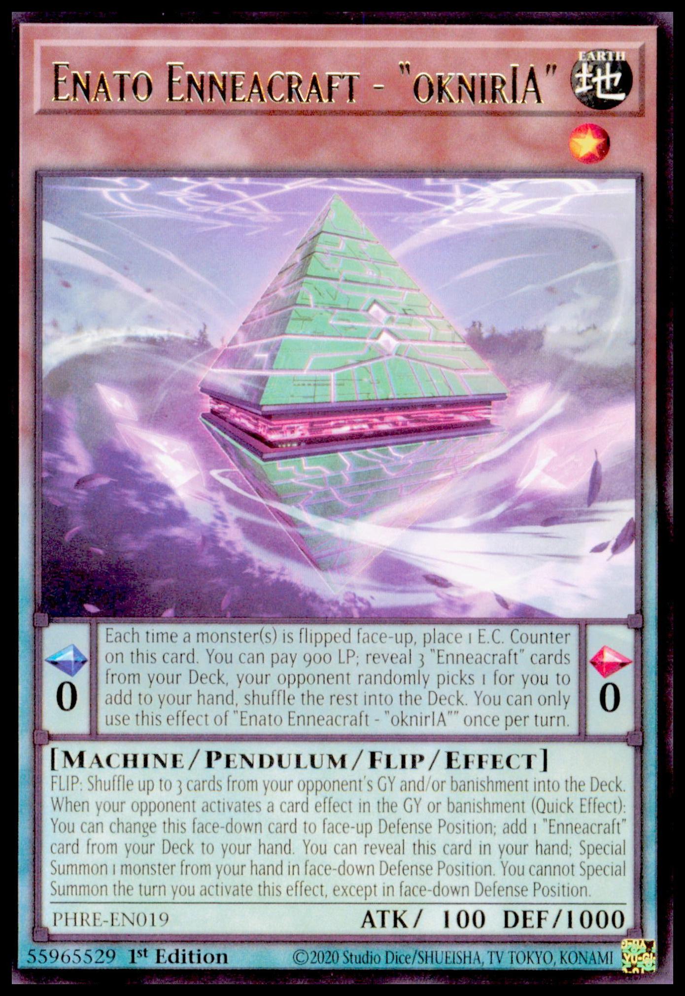 2020 Yu-Gi-Oh! Enato Enneacraft oknirIA PHRE-EN019 Rare 1st Ed Phantom Revenge