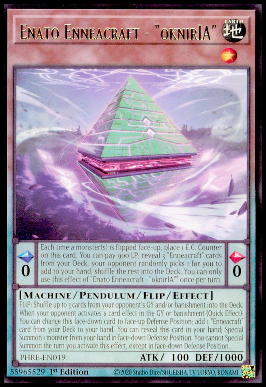 2020 Yu-Gi-Oh! Enato Enneacraft oknirIA PHRE-EN019 Rare 1st Ed Phantom Revenge