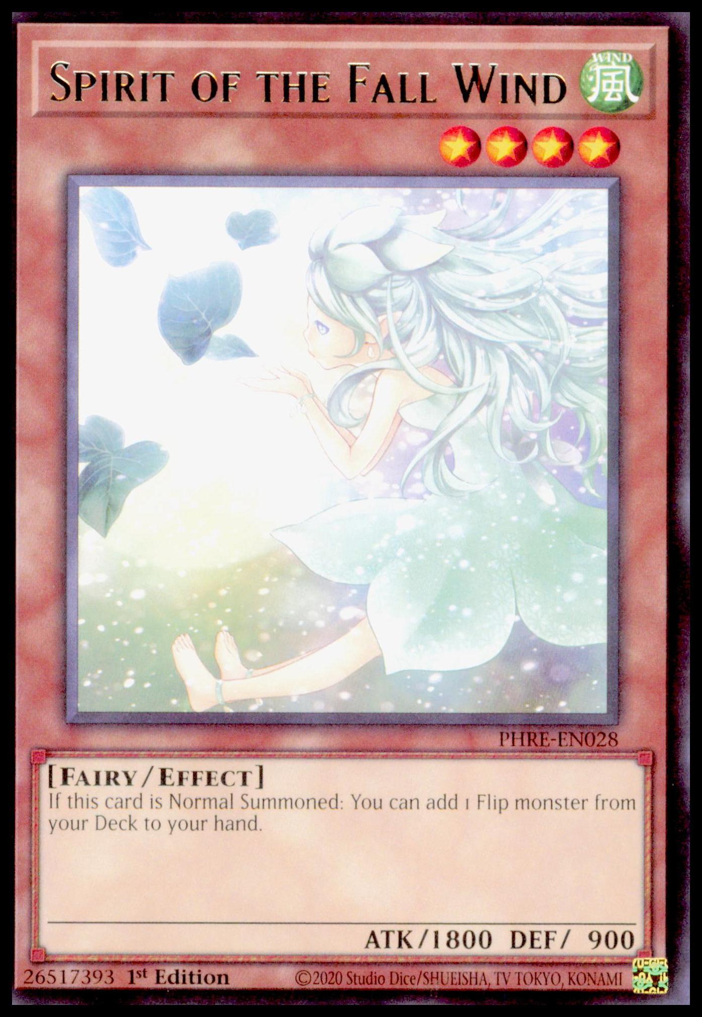 2020 Yu-Gi-Oh! Spirit of the Fall Wind PHRE-EN028 Rare 1st Ed Phantom Revenge