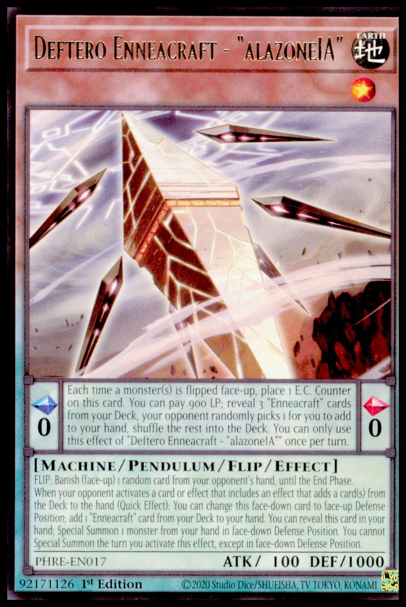 2020 Yu-Gi-Oh! Deftero Enneacraft alazoneIA PHRE-EN017 Rare 1st Ed