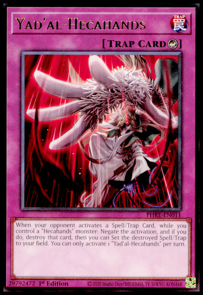 2020 Yu-Gi-Oh! Yad'al-Hecahands PHRE-EN011 Rare 1st Ed Phantom Revenge