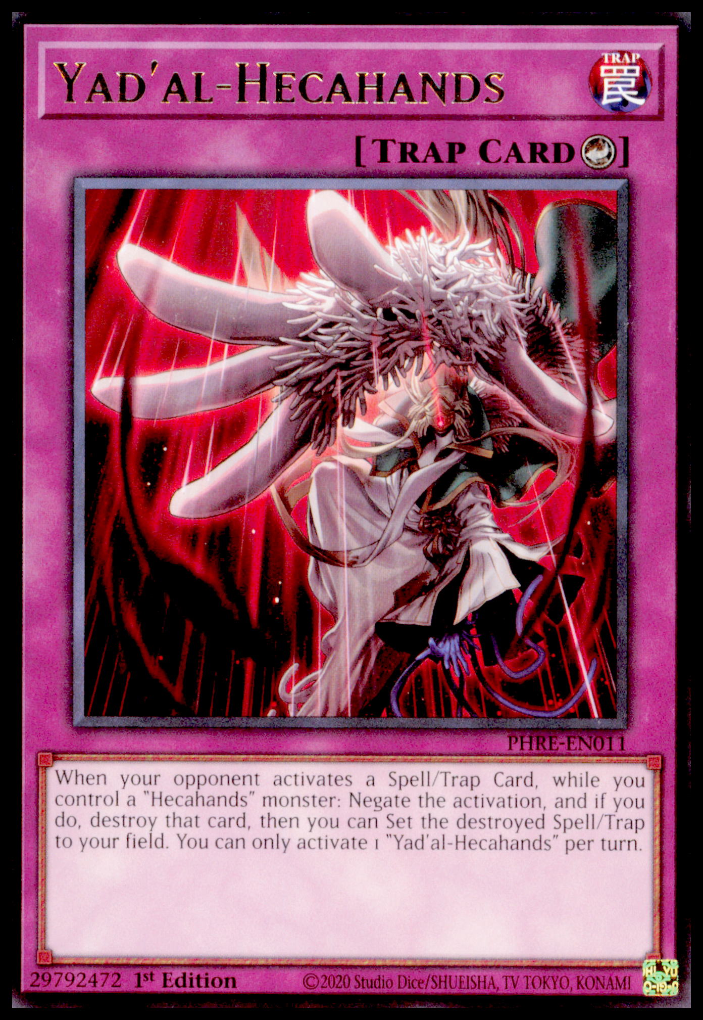 2020 Yu-Gi-Oh! Yad'al-Hecahands PHRE-EN011 Rare 1st Ed Phantom Revenge