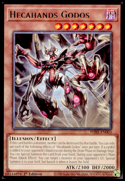 2020 Yu-Gi-Oh! Hecahands Godos PHRE-EN003 Super Rare 1st Edition