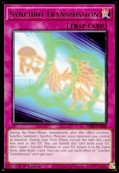 2020 Yu-Gi-Oh! Synchro Transmission PHRE-EN060 Rare 1st Edition