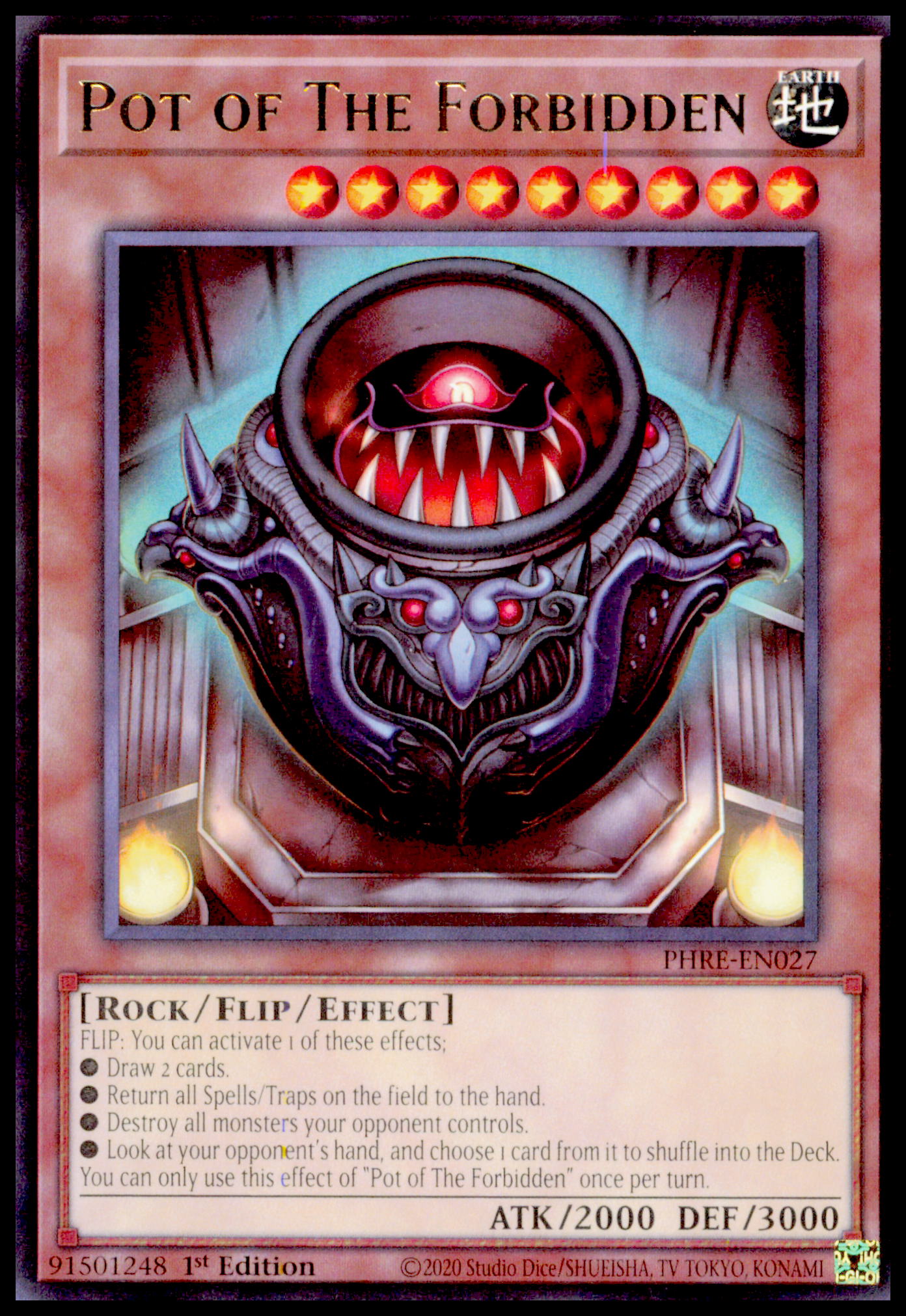 2020 Yu-Gi-Oh! Pot of The Forbidden PHRE-EN027 Rare 1st Edition