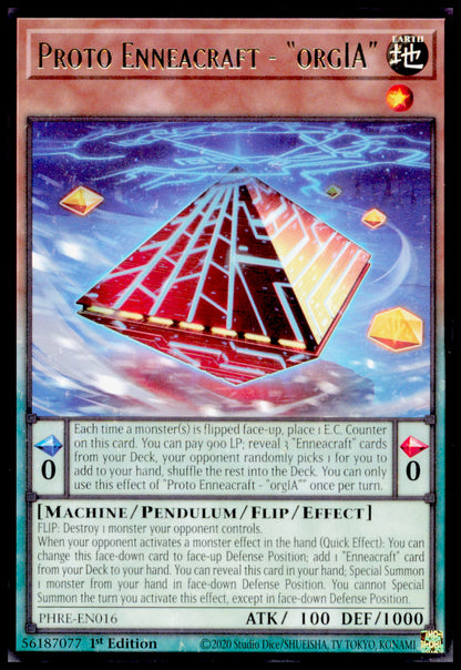 2020 Yu-Gi-Oh! Proto Enneacraft orgIA PHRE-EN016 Rare 1st Ed Phantom Revenge
