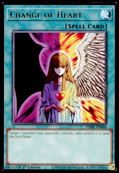 Yu-Gi-Oh Change of Heart PHRE-EN048 Rare 1st Ed 2020 Phantom Revenge Konami