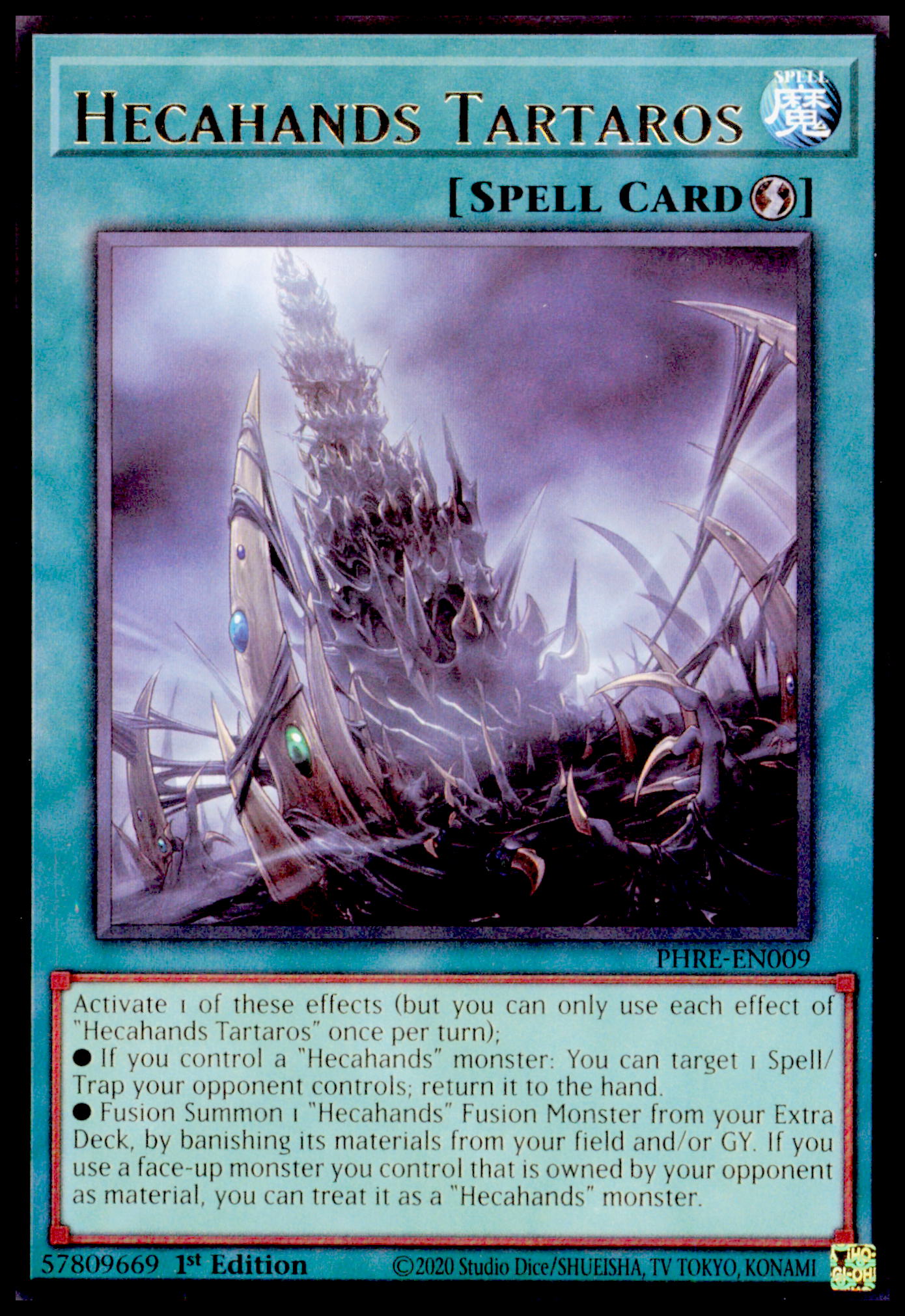 Yu-Gi-Oh Hecahands Tartaros PHRE-EN009 Rare 1st Ed 2020 Phantom Revenge Konami