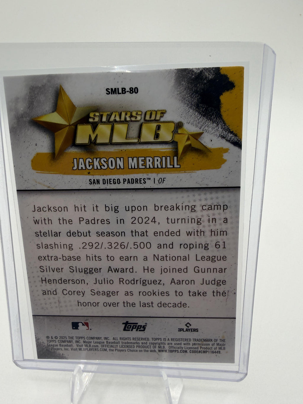 2025 Topps Update Jackson Merrill Card Stars of MLB