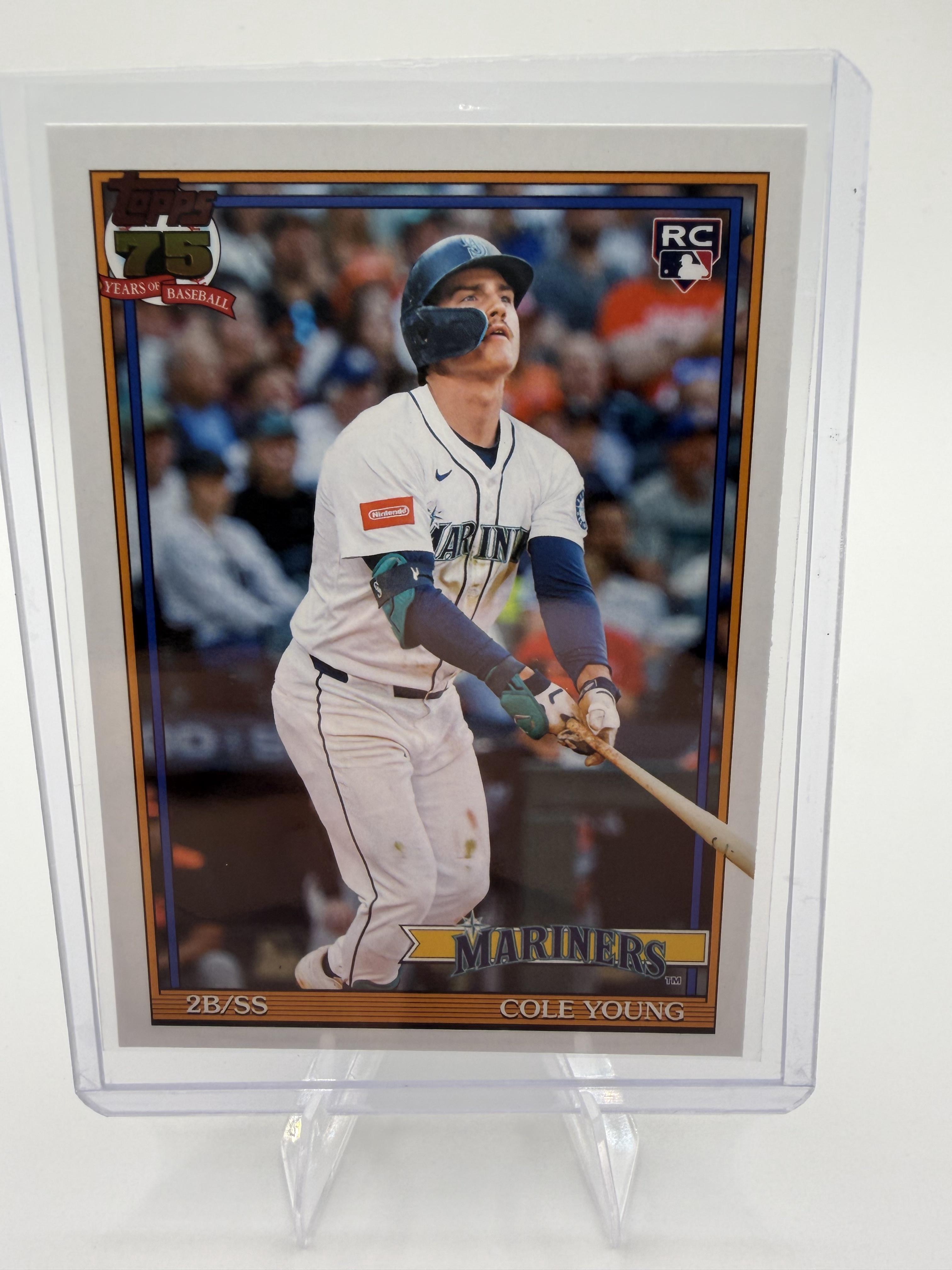 2026 Topps Cole Young Rookie RC Card #T91-98 Mariners 1991 Throwback Insert