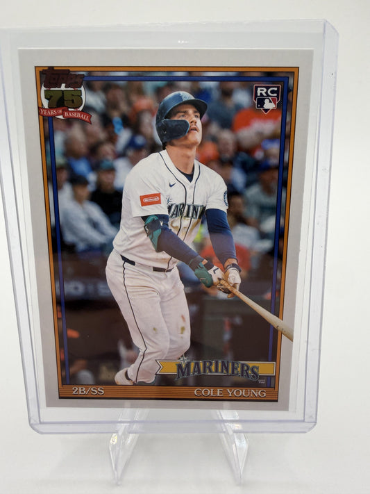 2026 Topps Cole Young Rookie RC Card #T91-98 Mariners 1991 Throwback Insert