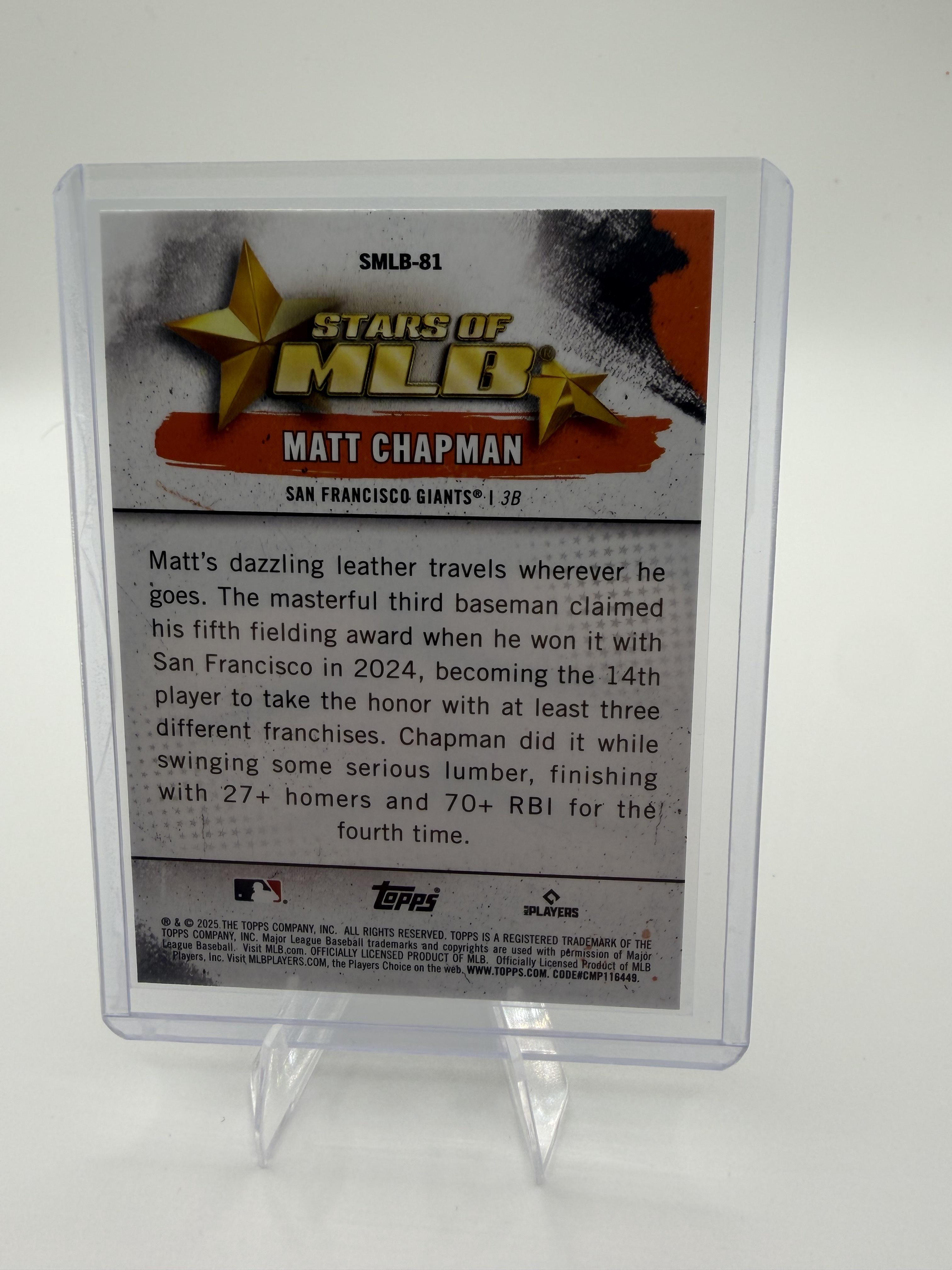 2025 Topps Update Matt Chapman Card Stars of MLB