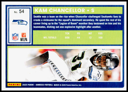 2025 Donruss Kam Chancellor Card Press Proofs Blue