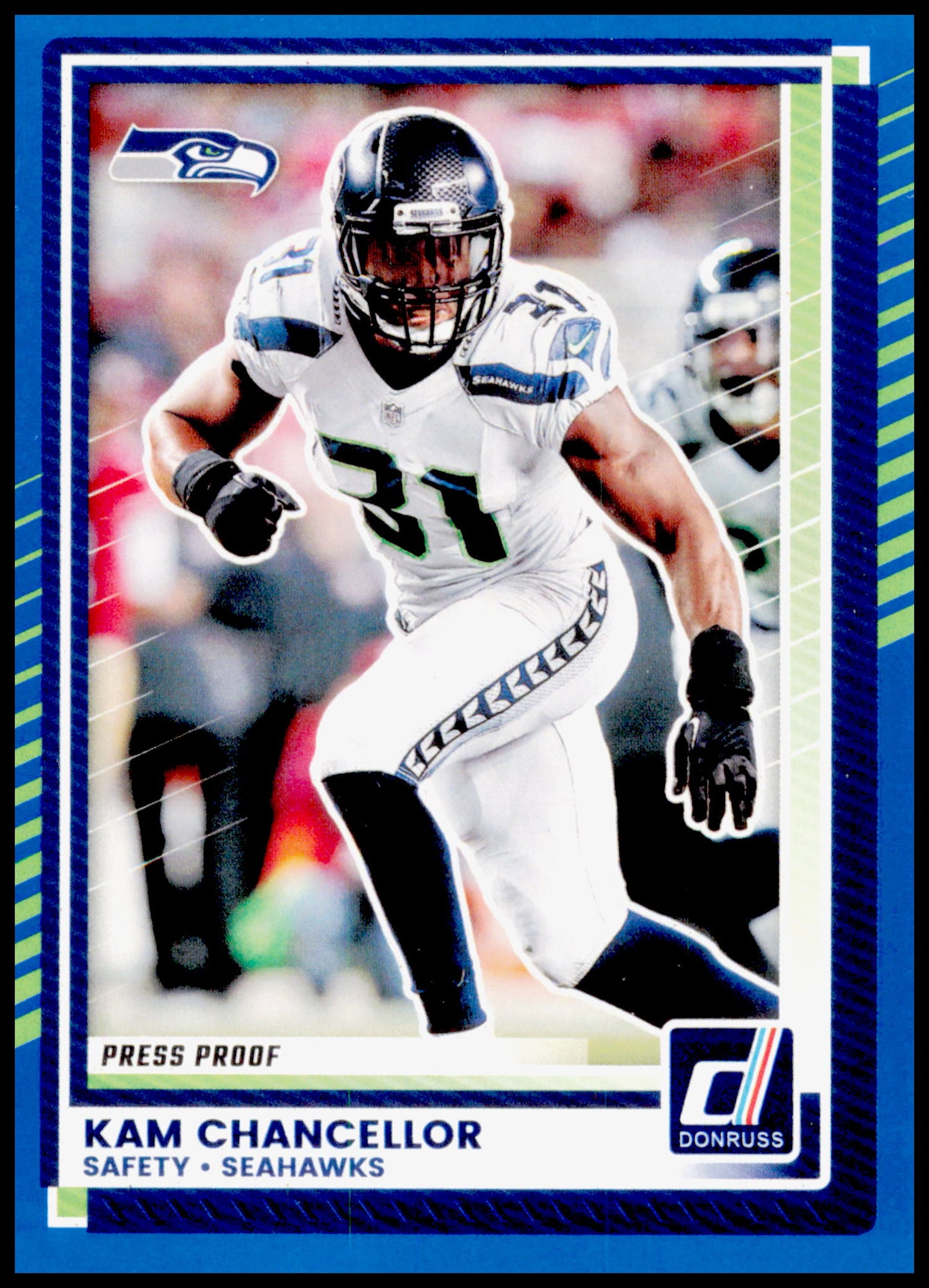 2025 Donruss Kam Chancellor Card Press Proofs Blue
