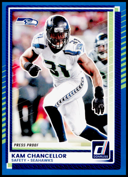 2025 Donruss Kam Chancellor Card Press Proofs Blue