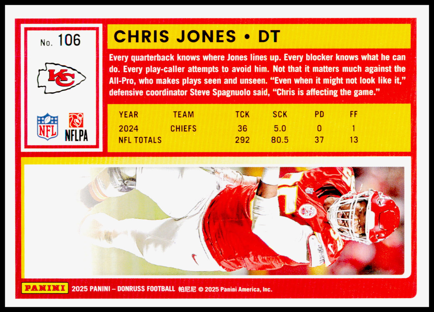 2025 Donruss Chris Jones Card Press Proofs Blue