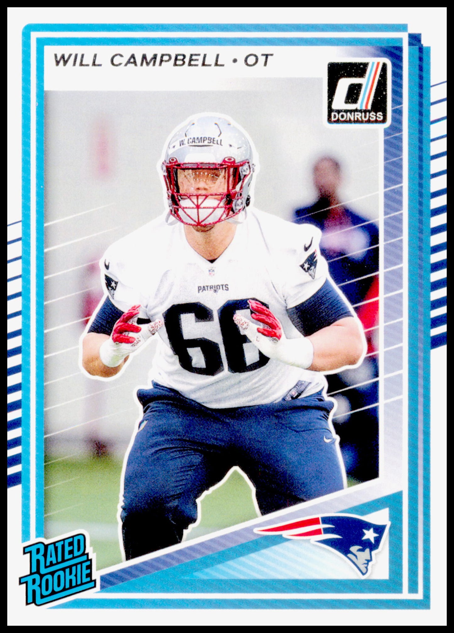 2025 Panini Donruss Will Campbell #345 Patriots Rated Rookie RC Card