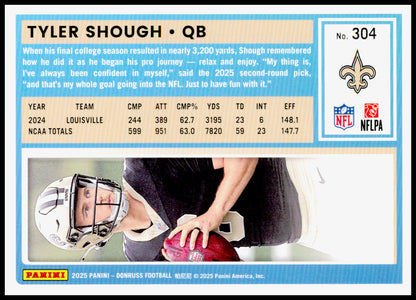 2025 Donruss Tyler Shough Ratied Rookie Card
