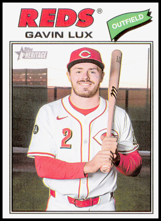 2026 Topps Heritage Gavin Lux #352 Cincinnati Reds Outfield 1977 Design