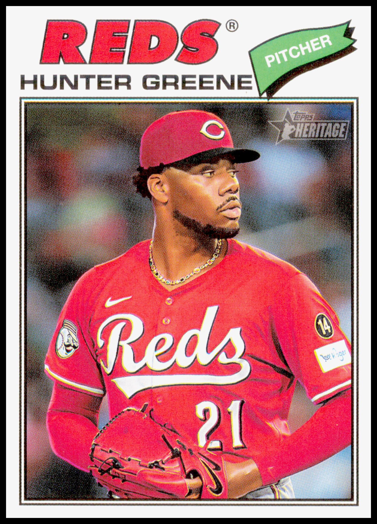 2026 Topps Heritage Hunter Greene Card Cincinnati Reds #53