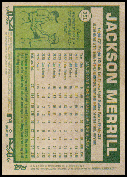 2026 Topps Heritage Jackson Merrill Card