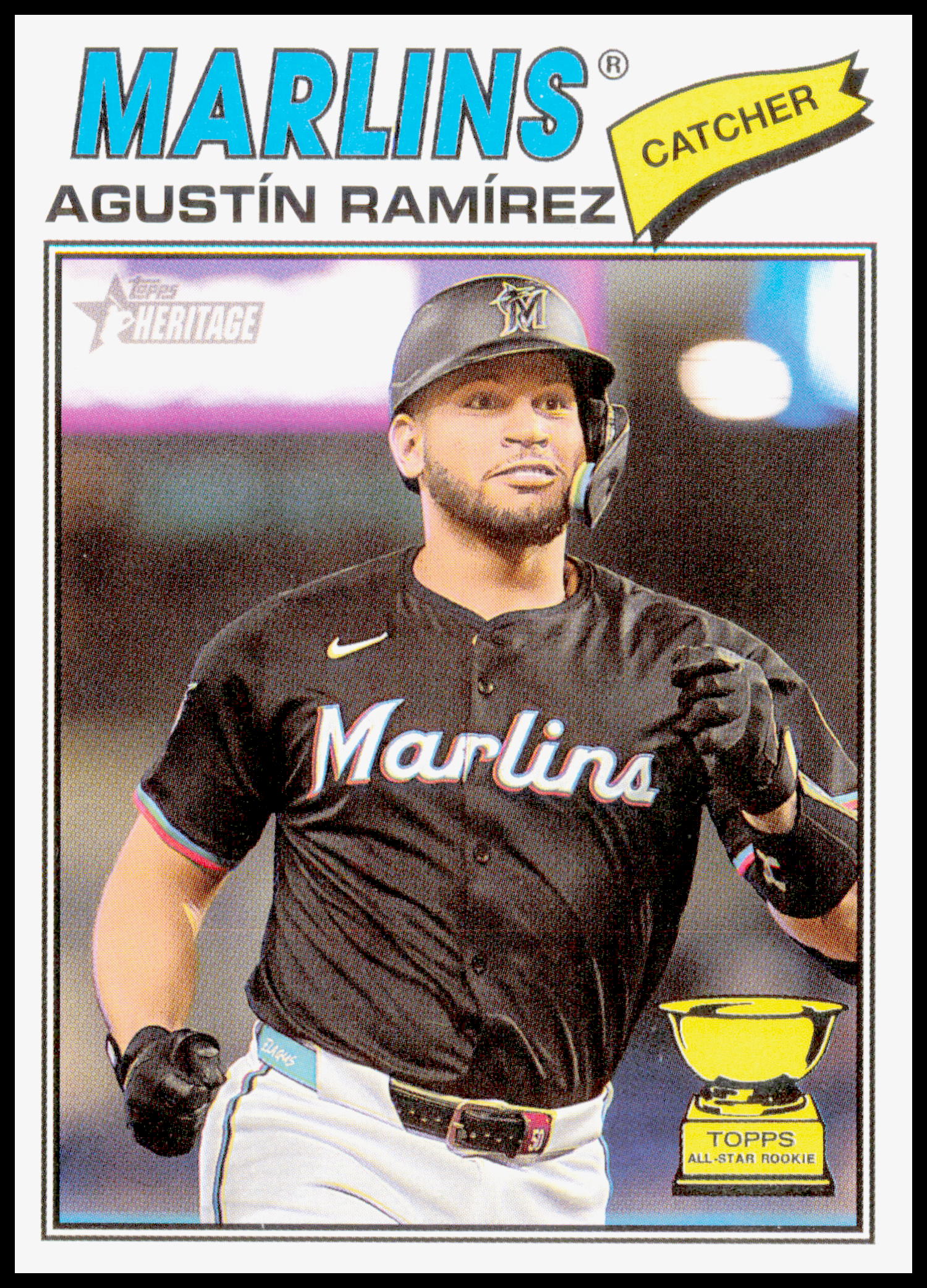 2026 Topps Heritage Agustín Ramírez Card Miami Marlins #13