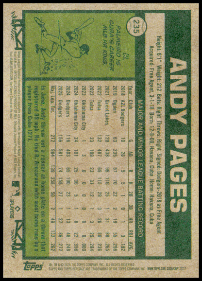 2026 Topps Heritage Andy Pages Card