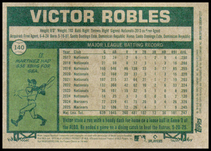 2026 Topps Heritage Victor Robles Card