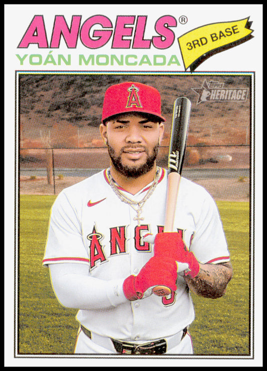 2026 Topps Heritage Yoan Moncada #35 Los Angeles Angels 3B 1977 Design