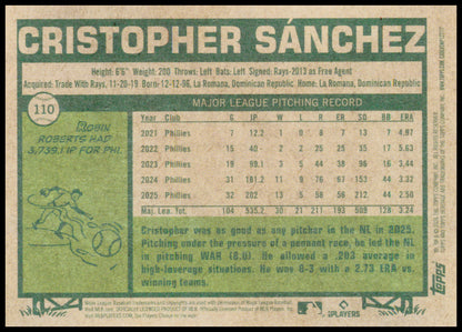 2026 Topps Heritage Cristopher Sánchez Card