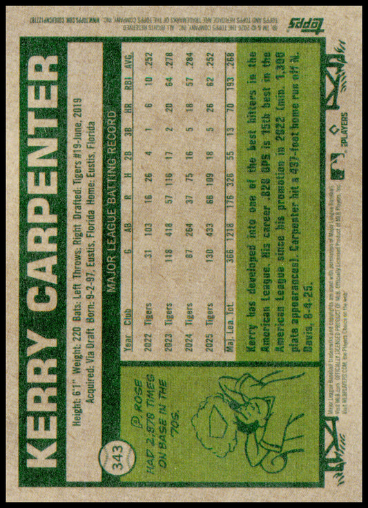 2026 Topps Heritage Kerry Carpenter Card