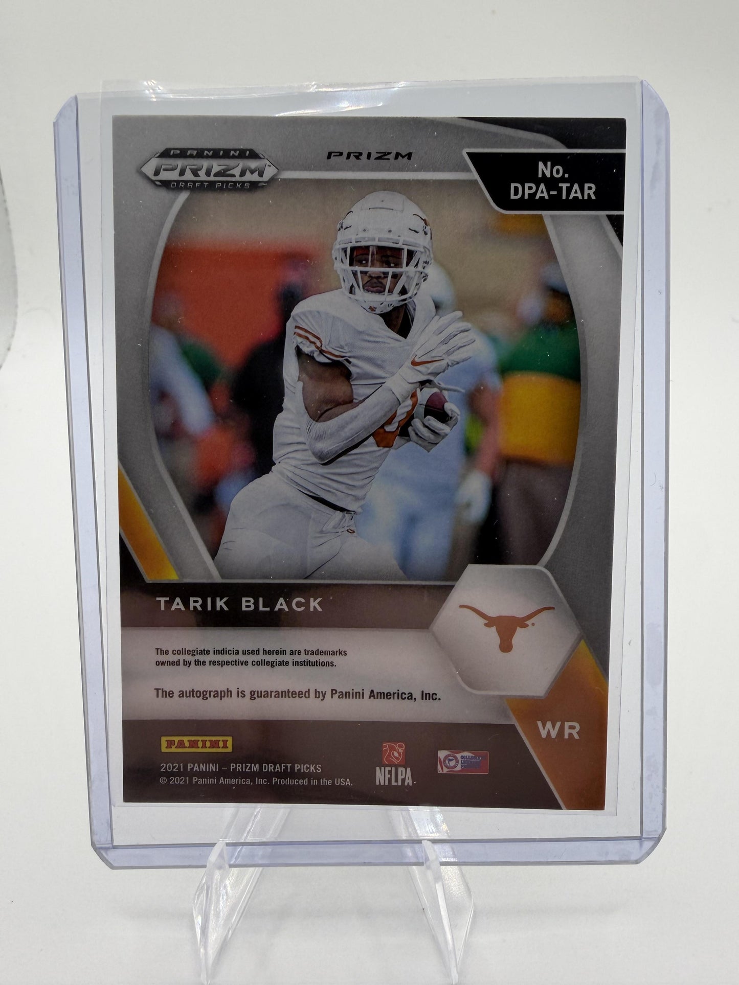 2021 Panini Prizm Draft Picks Tarik Black Gold Ice Auto RC #DPA-TAR Texas