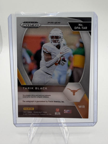 2021 Panini Prizm Draft Picks Tarik Black Gold Ice Auto RC #DPA-TAR Texas