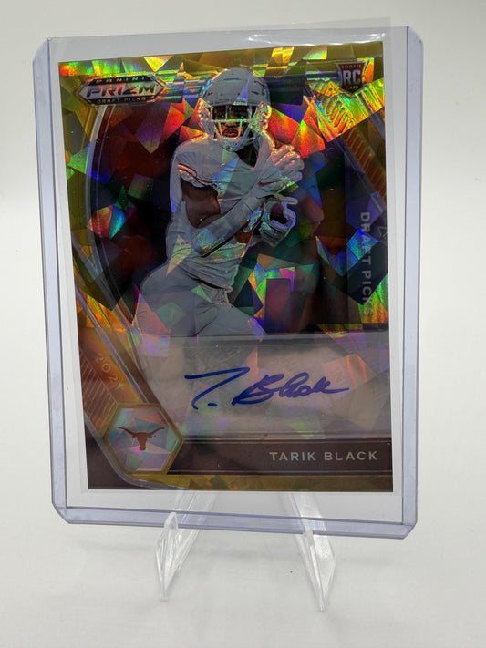 2021 Panini Prizm Draft Picks Tarik Black Gold Ice Auto RC #DPA-TAR Texas