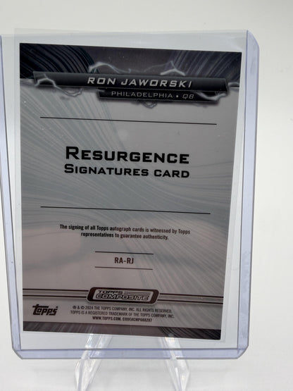2024 Topps Resurgence  Ron Jaworski Green Refractor Auto #RA-RJ