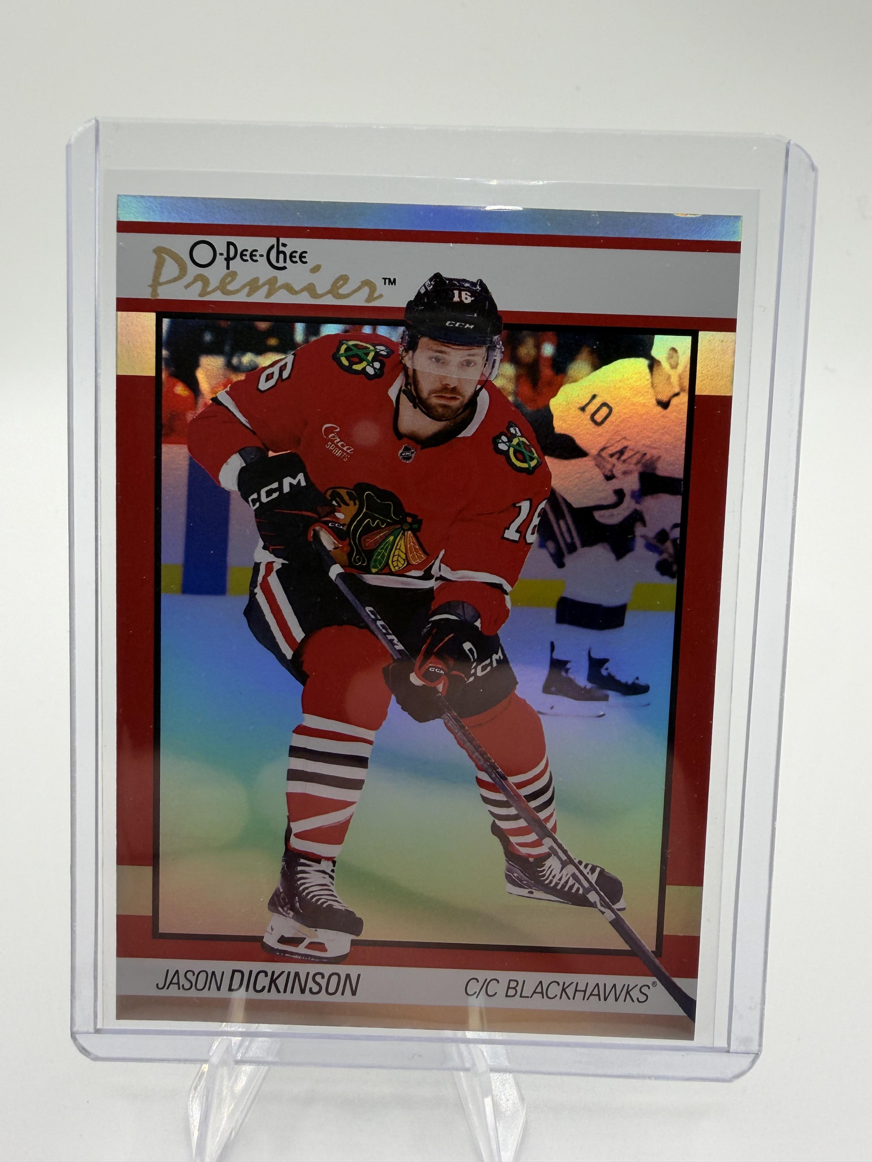 2025-26 O-Pee-Chee Premier Jason Dickinson #P-64 Chicago Blackhawks Rainbow Foil