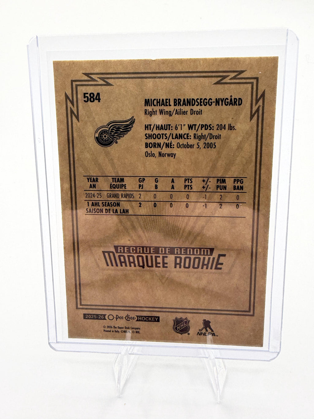 2025-26 O-Pee-Chee Michael Brandsegg-Nygard Card Retro
