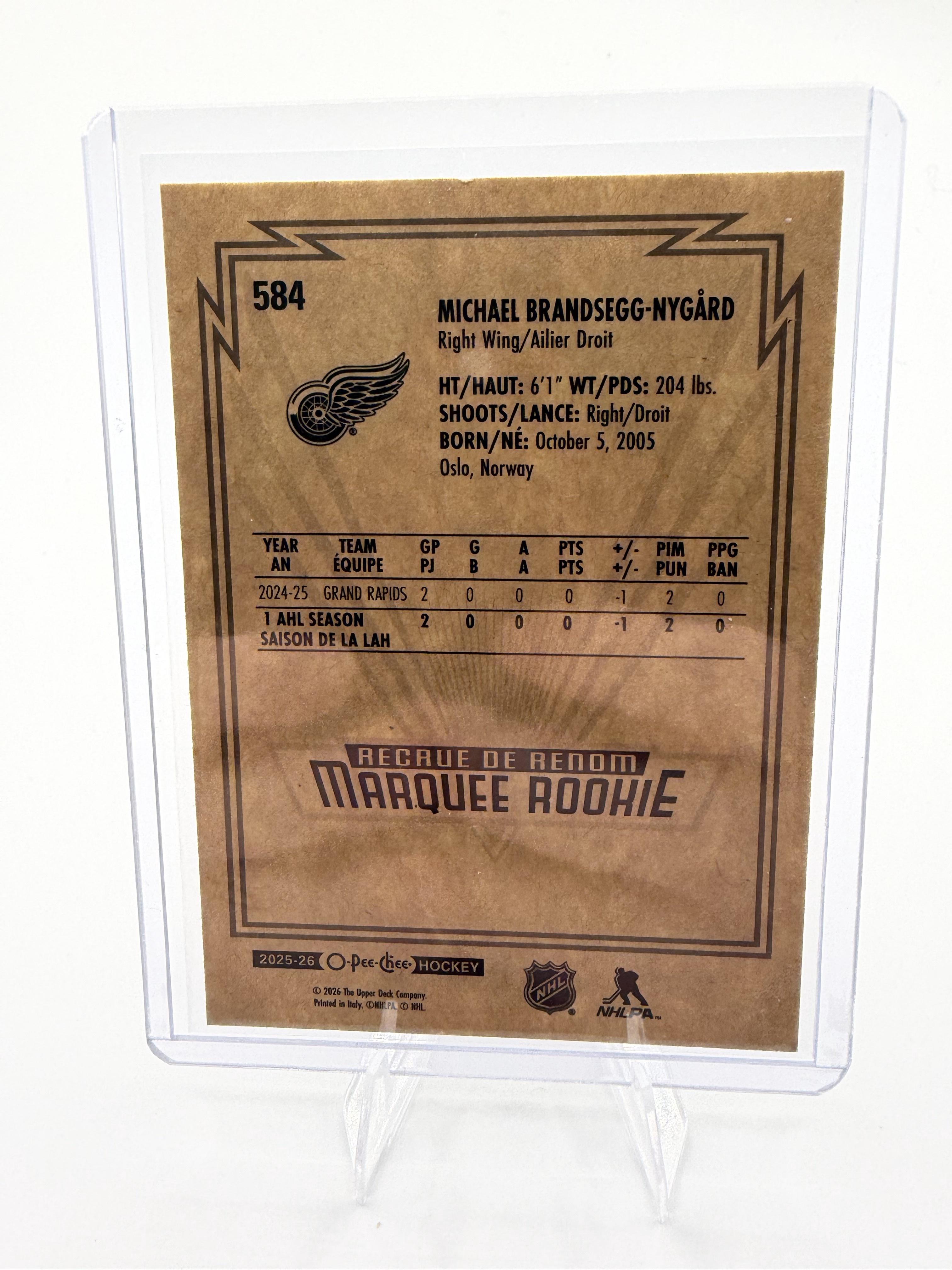 2025-26 O-Pee-Chee Michael Brandsegg-Nygard Card Retro