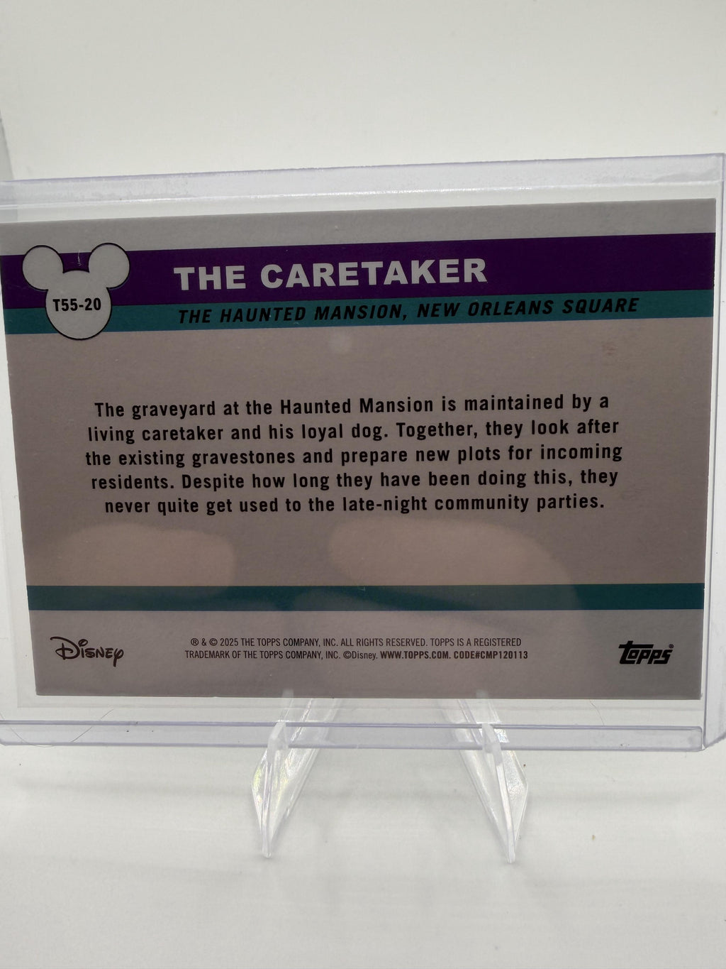 2025 Topps Disneyland 70th Haunted Mansion The Caretaker #T55-20 Rainbow Foil