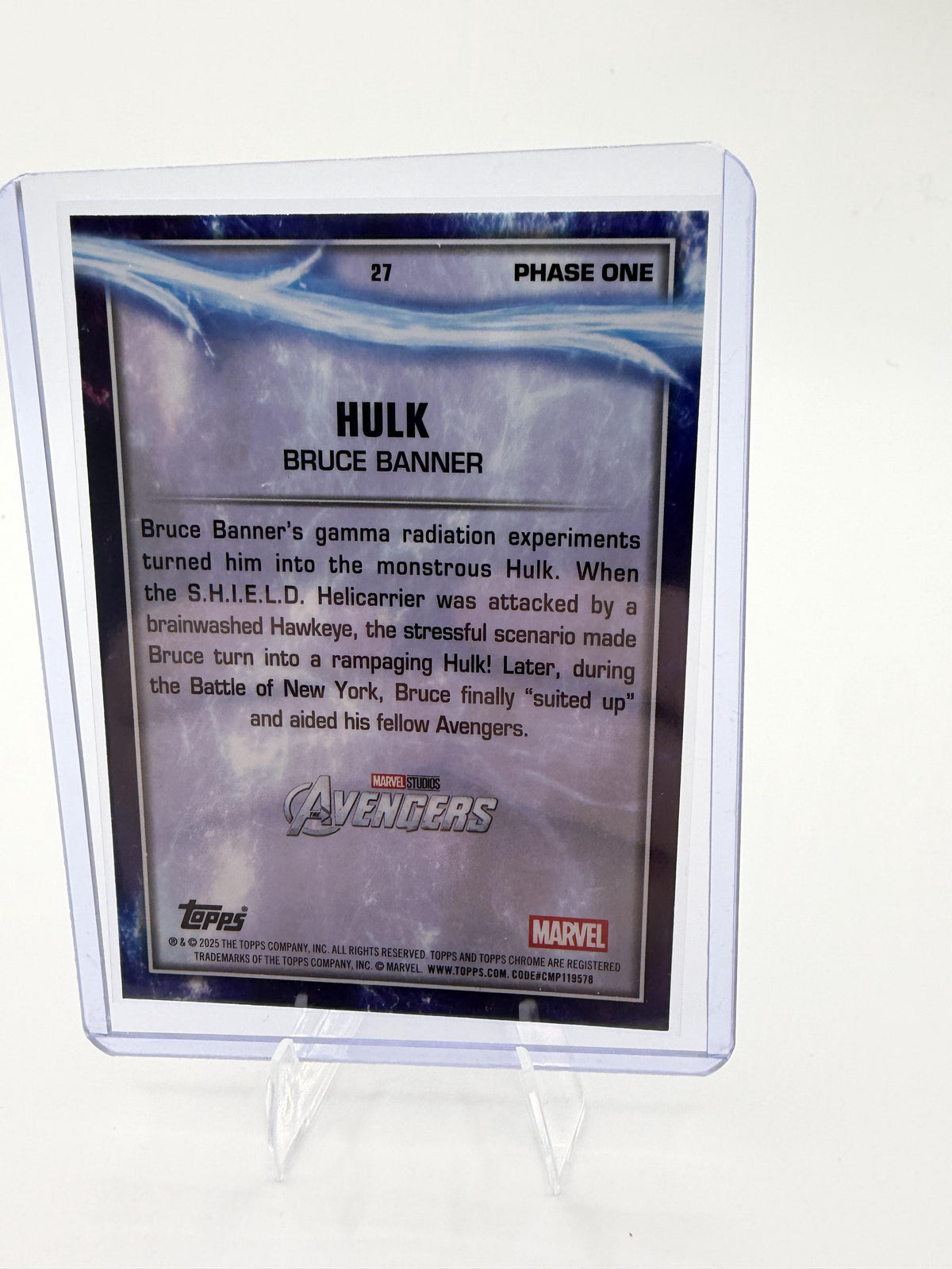 2025 Topps Chrome Marvel Studios Hulk Refractor #27 Phase One Card