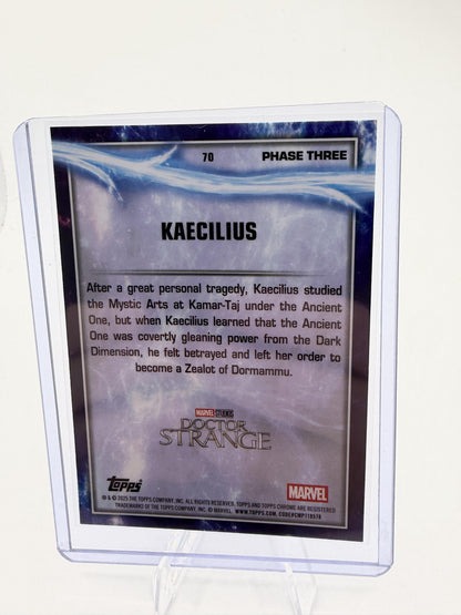 2025 Topps Chrome Marvel Studios Kaecilius Blue Wave Refractor #70