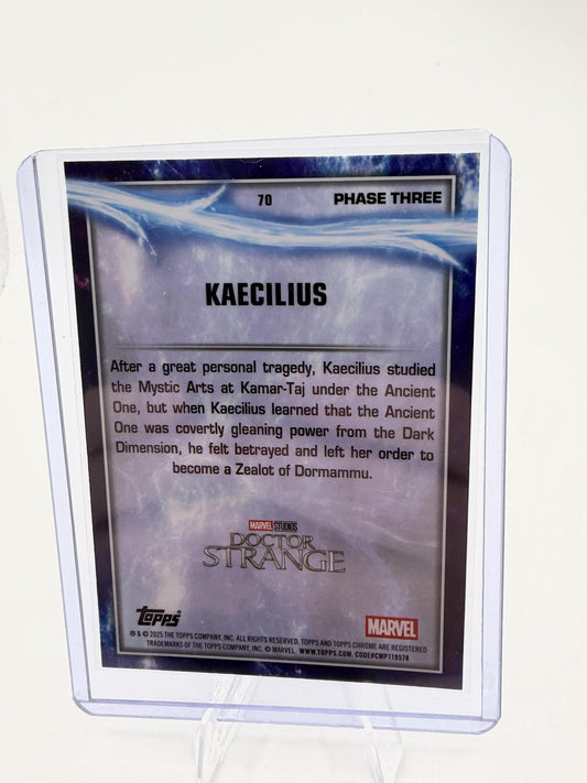 2025 Topps Chrome Marvel Studios Kaecilius Blue Wave Refractor #70