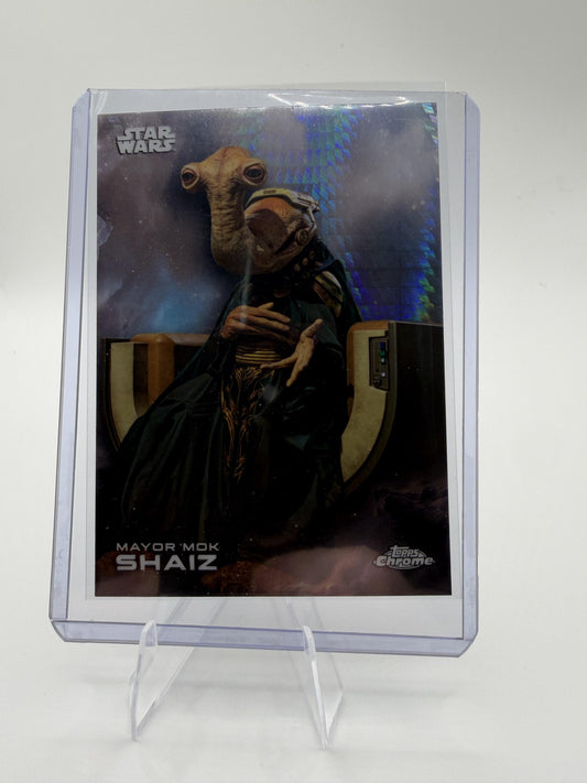 2025 Topps Chrome Star Wars Mayor Mok Shaiz Refractor Card