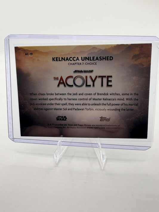 2025 Topps Chrome Star Wars Kelnacca Unleashed #AC-19 Refractor The Acolyte