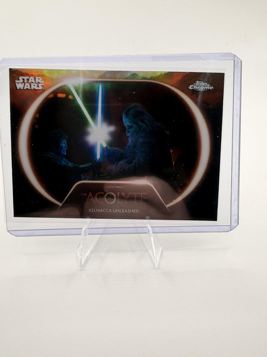 2025 Topps Chrome Star Wars Kelnacca Unleashed #AC-19 Refractor The Acolyte