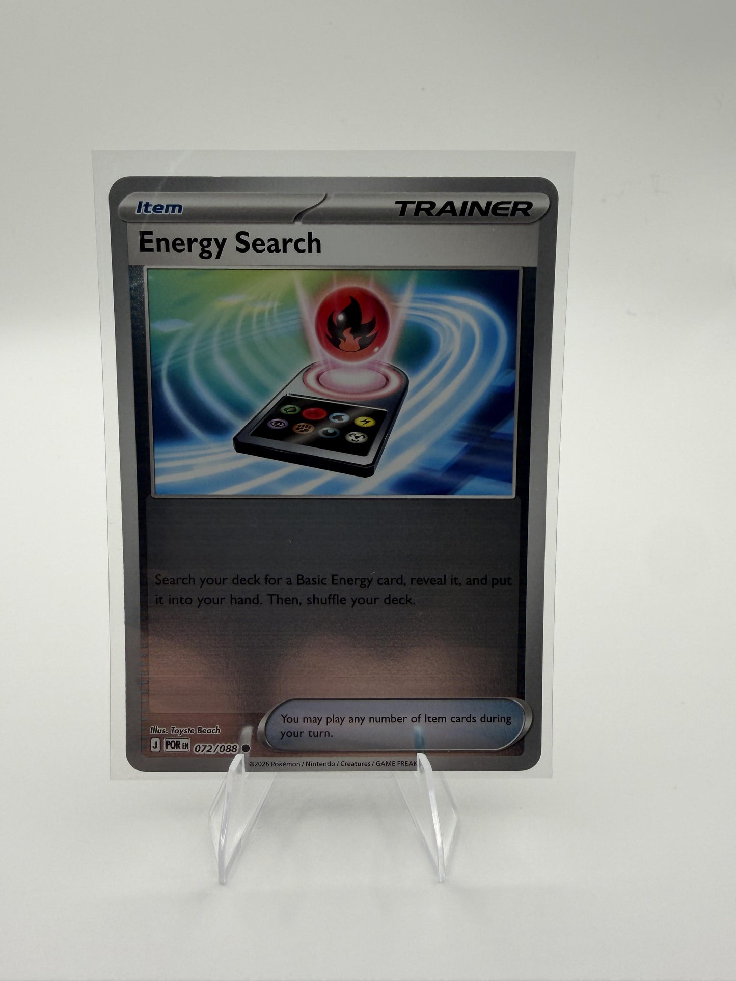2026 Pokemon Perfect Order Energy Search 072/088 Reverse Holo Trainer Item NM
