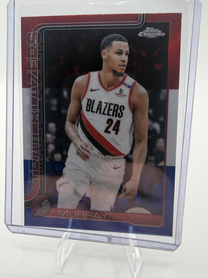 2025-26 Topps Chrome Kris Murray Card Red White and Blue Refractor