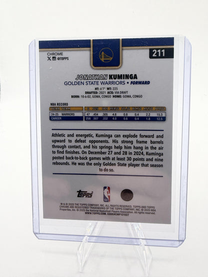 2025-26 Topps Chrome Jonathan Kuminga Basketball Border Refractor SP #211 GSW
