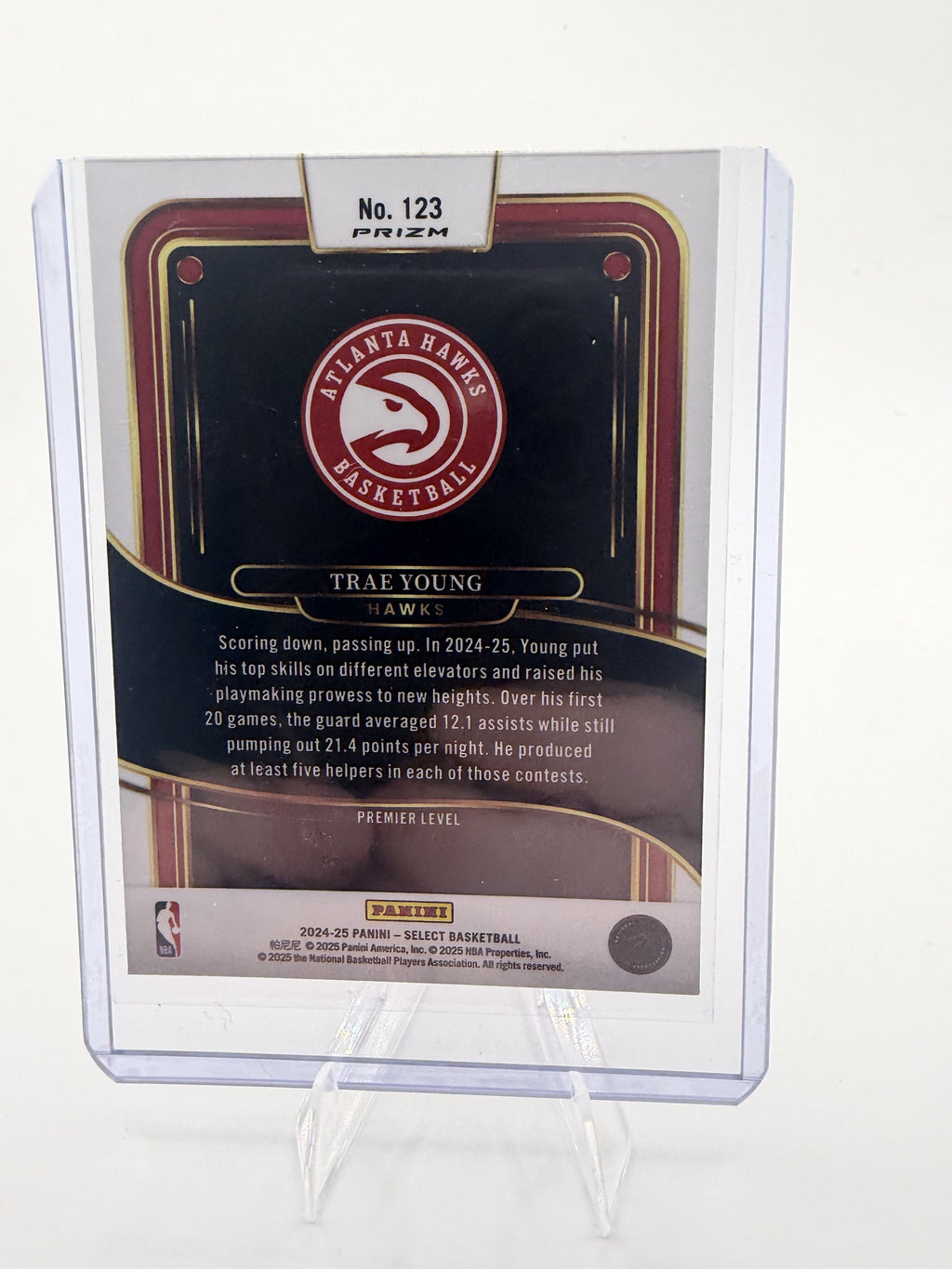 2024-25 Panini Select Trae Young Premier Level  Prizm #123 Atlanta Hawks