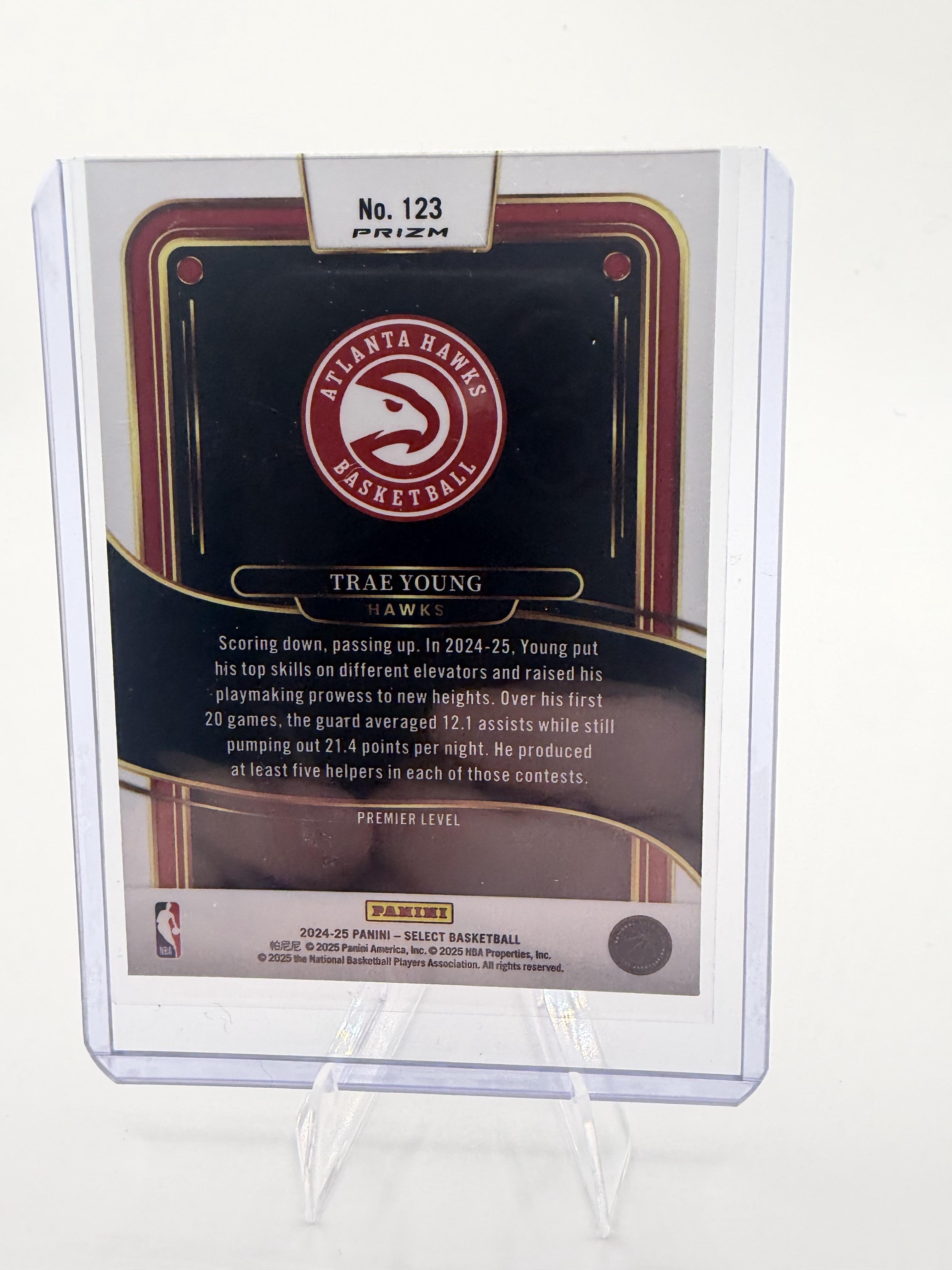 2024-25 Panini Select Trae Young Premier Level  Prizm #123 Atlanta Hawks
